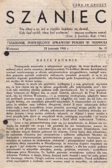 Szaniec : tygodnik poświęcony sprawom Polski w niewoli. 1940, nr 17 (23 kwietnia)