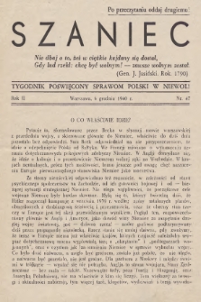 Szaniec : tygodnik poświęcony sprawom Polski w niewoli. R.2 , nr 47 (6 grudnia 1940)