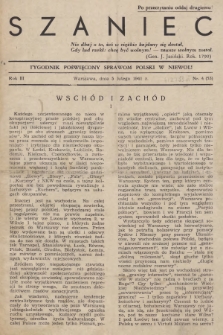 Szaniec : tygodnik poświęcony sprawom Polski w niewoli. R.3, nr 4 (5 lutego 1941) = nr 53