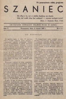 Szaniec : dwutygodnik poświęcony sprawom Polski w niewoli. R.5, nr 4 (15 lutego 1943) = nr 95