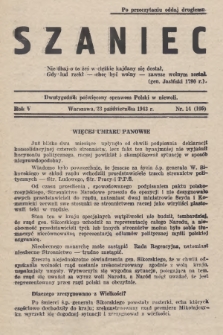 Szaniec : dwutygodnik poświęcony sprawom Polski w niewoli. R.5, nr 14 (23 października 1943) = nr 105 [i.e.103]