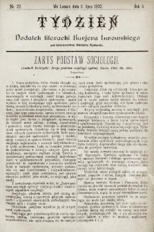 Tydzień : dodatek literacki „Kurjera Lwowskiego”. 1900, nr 27