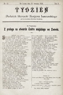 Tydzień : dodatek literacki „Kurjera Lwowskiego”. 1900, nr 39