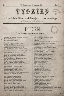 Tydzień : dodatek literacki „Kurjera Lwowskiego”. 1901, nr 1