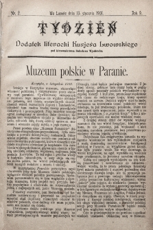 Tydzień : dodatek literacki „Kurjera Lwowskiego”. 1901, nr 2