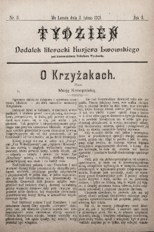 Tydzień : dodatek literacki „Kurjera Lwowskiego”. 1901, nr 5