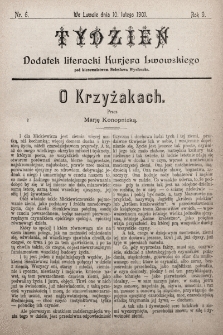 Tydzień : dodatek literacki „Kurjera Lwowskiego”. 1901, nr 6