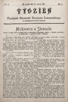 Tydzień : dodatek literacki „Kurjera Lwowskiego”. 1901, nr 10