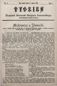 Tydzień : dodatek literacki „Kurjera Lwowskiego”. 1901, nr 11