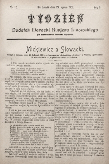Tydzień : dodatek literacki „Kurjera Lwowskiego”. 1901, nr 12