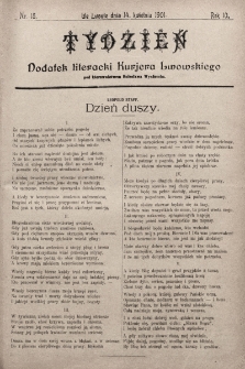 Tydzień : dodatek literacki „Kurjera Lwowskiego”. 1901, nr 15