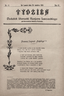 Tydzień : dodatek literacki „Kurjera Lwowskiego”. 1901, nr 17