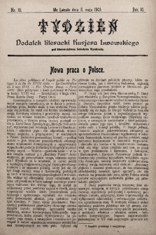 Tydzień : dodatek literacki „Kurjera Lwowskiego”. 1901, nr 18
