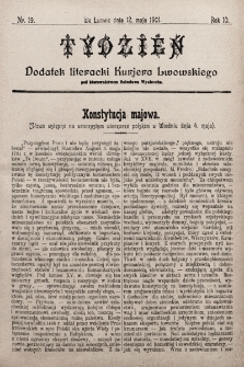 Tydzień : dodatek literacki „Kurjera Lwowskiego”. 1901, nr 19