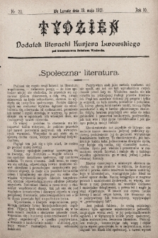 Tydzień : dodatek literacki „Kurjera Lwowskiego”. 1901, nr 20