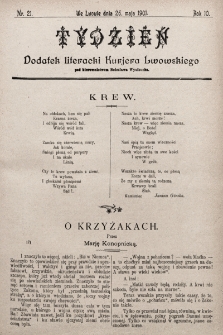Tydzień : dodatek literacki „Kurjera Lwowskiego”. 1901, nr 21
