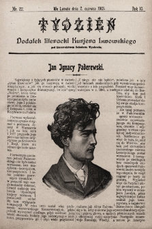 Tydzień : dodatek literacki „Kurjera Lwowskiego”. 1901, nr 22