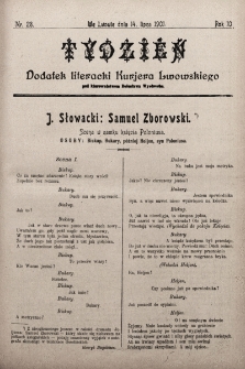 Tydzień : dodatek literacki „Kurjera Lwowskiego”. 1901, nr 28