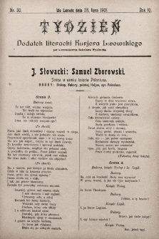 Tydzień : dodatek literacki „Kurjera Lwowskiego”. 1901, nr 30