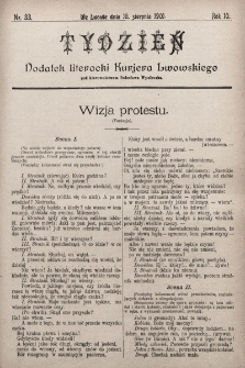Tydzień : dodatek literacki „Kurjera Lwowskiego”. 1901, nr 33