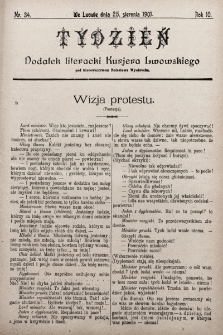 Tydzień : dodatek literacki „Kurjera Lwowskiego”. 1901, nr 34
