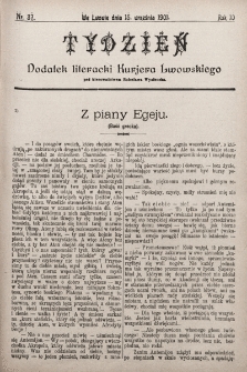 Tydzień : dodatek literacki „Kurjera Lwowskiego”. 1901, nr 37
