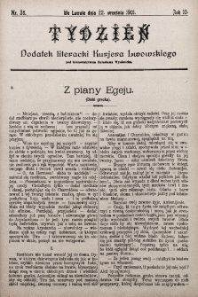 Tydzień : dodatek literacki „Kurjera Lwowskiego”. 1901, nr 38