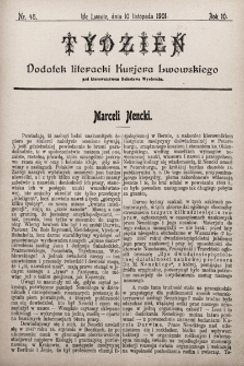 Tydzień : dodatek literacki „Kurjera Lwowskiego”. 1901, nr 45