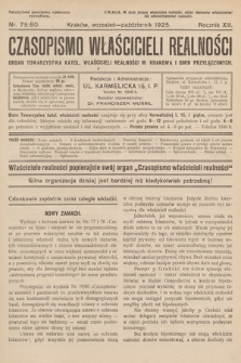 Czasopismo Właścicieli Realności. 1925, nr 79/80