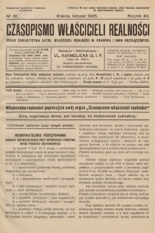 Czasopismo Właścicieli Realności. 1925, nr 81