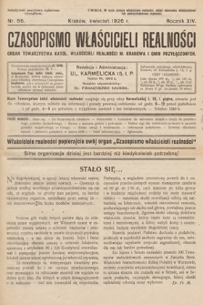 Czasopismo Właścicieli Realności. 1926, nr 86