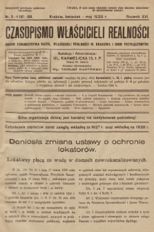 Czasopismo Właścicieli Realności. 1928, nr 3