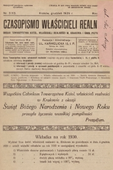 Czasopismo Właścicieli Realności. 1929, nr 3