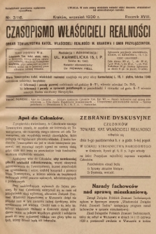 Czasopismo Właścicieli Realności. 1930, nr 3