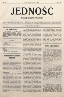 Jedność : organ żydów polskich. 1909, nr 35