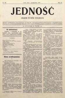 Jedność : organ żydów polskich. 1909, nr 40