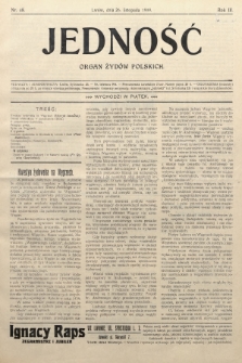 Jedność : organ żydów polskich. 1909, nr 48