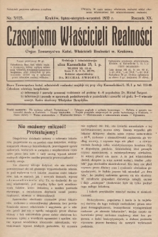 Czasopismo Właścicieli Realności. 1932, nr 3