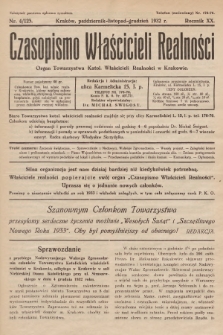 Czasopismo Właścicieli Realności. 1932, nr 4