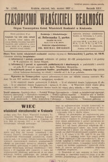 Czasopismo Właścicieli Realności. 1937, nr 1