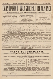 Czasopismo Właścicieli Realności. 1937, nr 4