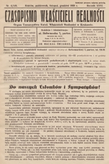 Czasopismo Właścicieli Realności.1938, nr 4
