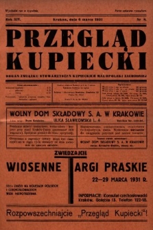 Przegląd Kupiecki : organ Związku Stowarzyszeń Kupieckich Małopolski Zachodniej. 1931, nr 8