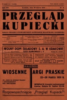 Przegląd Kupiecki : organ Związku Stowarzyszeń Kupieckich Małopolski Zachodniej. 1931, nr 9