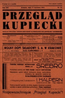 Przegląd Kupiecki : organ Związku Stowarzyszeń Kupieckich Małopolski Zachodniej. 1931, nr 11