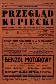 Przegląd Kupiecki : organ Związku Stowarzyszeń Kupieckich Małopolski Zachodniej. 1931, nr 12
