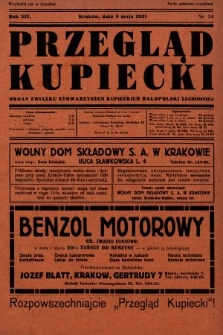 Przegląd Kupiecki : organ Związku Stowarzyszeń Kupieckich Małopolski Zachodniej. 1931, nr 14