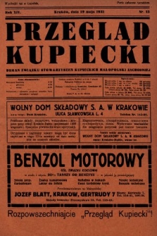 Przegląd Kupiecki : organ Związku Stowarzyszeń Kupieckich Małopolski Zachodniej. 1931, nr 15