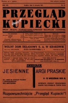 Przegląd Kupiecki : organ Związku Stowarzyszeń Kupieckich Małopolski Zachodniej. 1931, nr 24