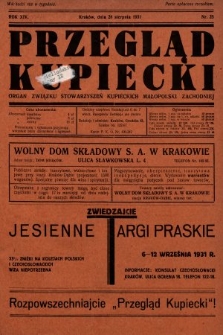 Przegląd Kupiecki : organ Związku Stowarzyszeń Kupieckich Małopolski Zachodniej. 1931, nr 25